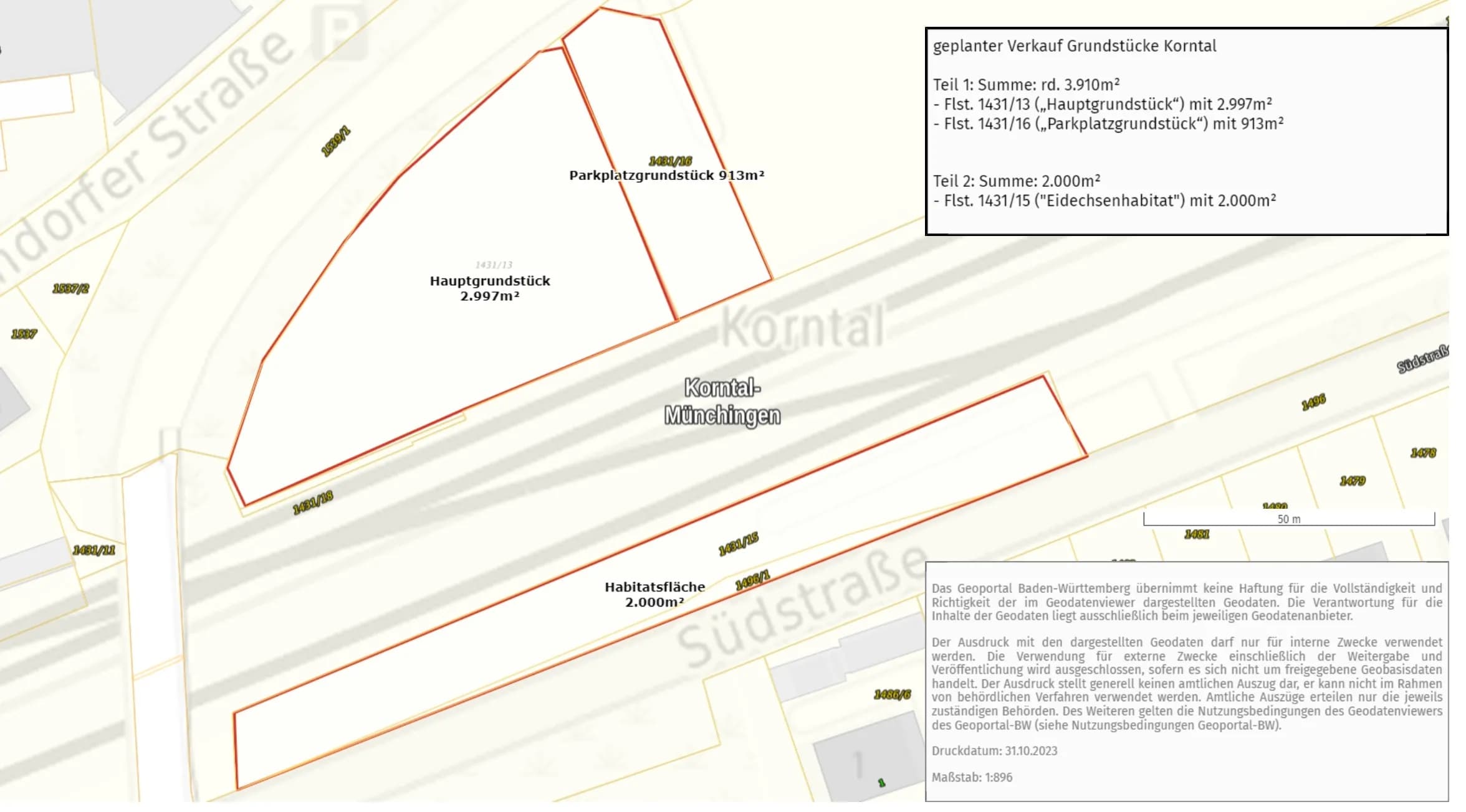 Grundstückspaket mit Entwicklungsoption – ca. 5.000 m² inkl. Eidechsenbiotop, erweiterbar um 913 m² in Korntal-Münchingen